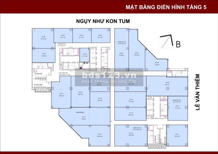 Bán sàn thương mại tòa Stellar Garden Lê Văn Thiêm, view đẹp văn phòng giá chỉ từ 2.9 tỷ