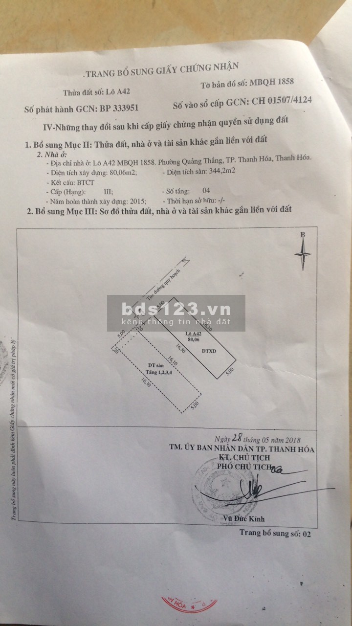 Bán nhà mặt đường chính chủ 4 tầng ngay trường Chính Trị, liên hệ 0393.207.041