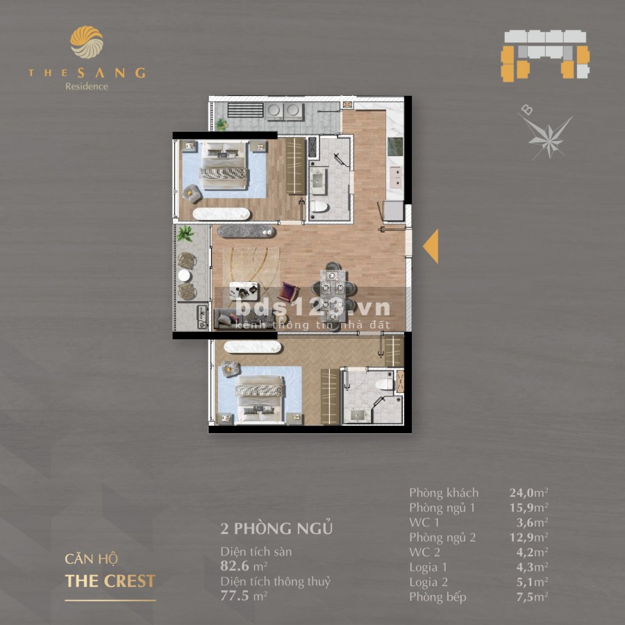 Điểm ưu việt của căn hộ cao cấp The Sang Residences, sở hữu vị trí đắt giá