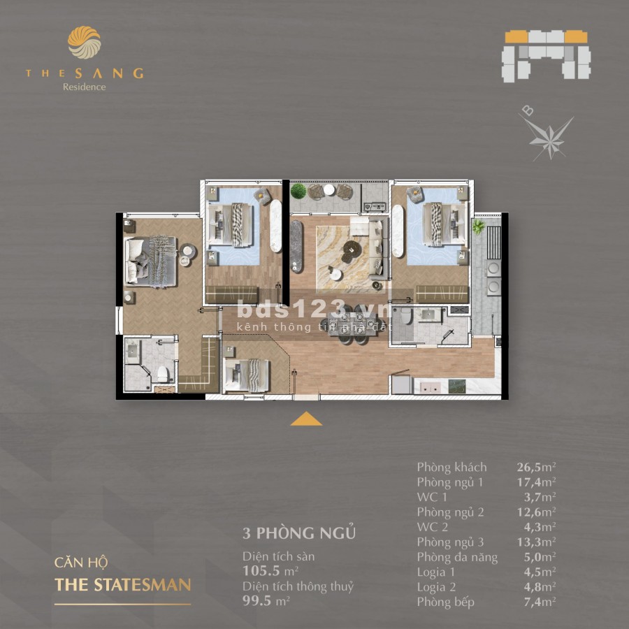 Điểm ưu việt của căn hộ cao cấp The Sang Residences, sở hữu vị trí đắt giá