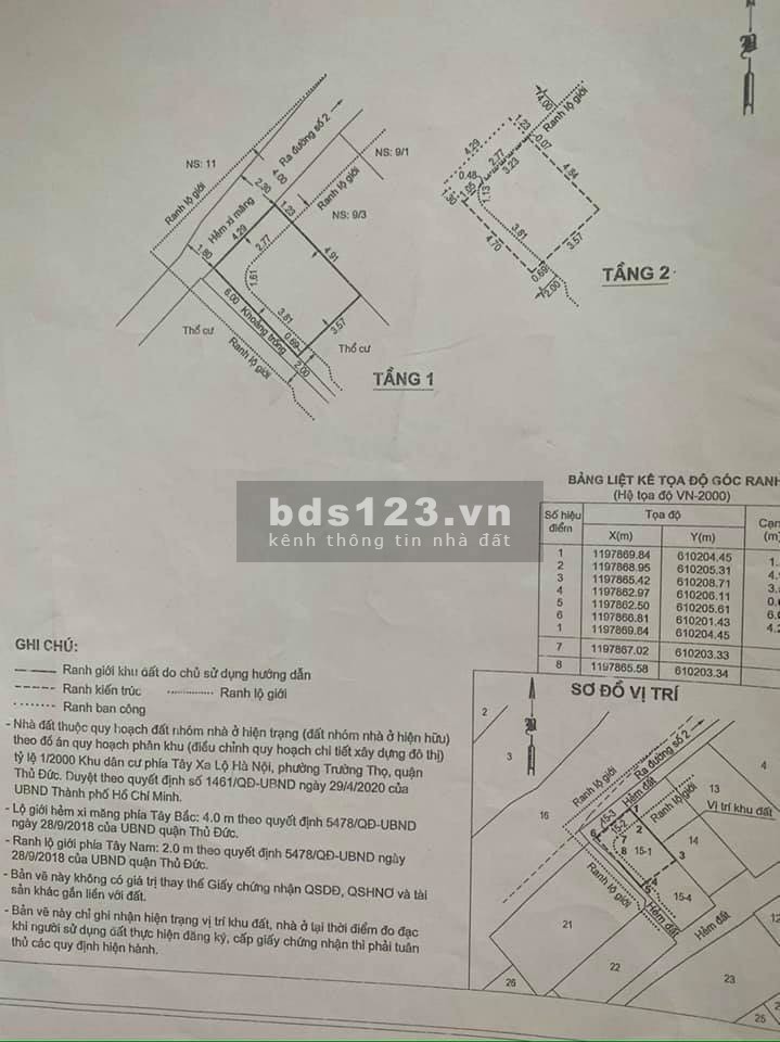 Bán nhà đường số 2, Trường Thọ 1 trệt 1 lầu giá bán nhanh chỉ 1.45 tỷ