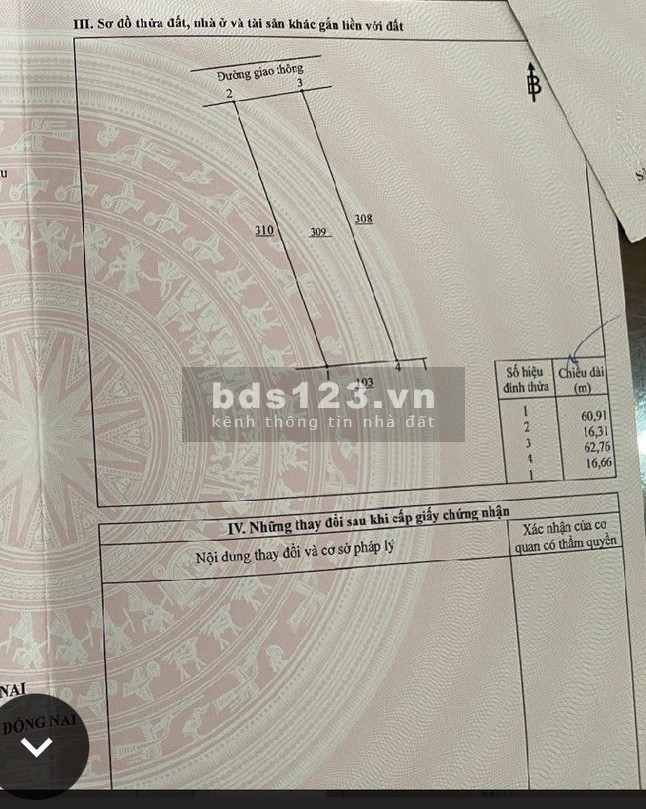Bán 1000m2 đất Phước Bình Long Thành, giá 2tr1/m2, đất ONT. Lh 0393 760 544