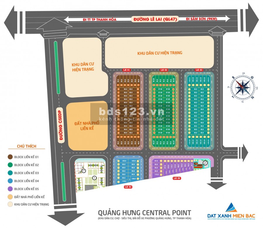Bán lô đất nền Trung tâm Thành phố Thanh Hóa, dự án Quang Hưng Central. Point