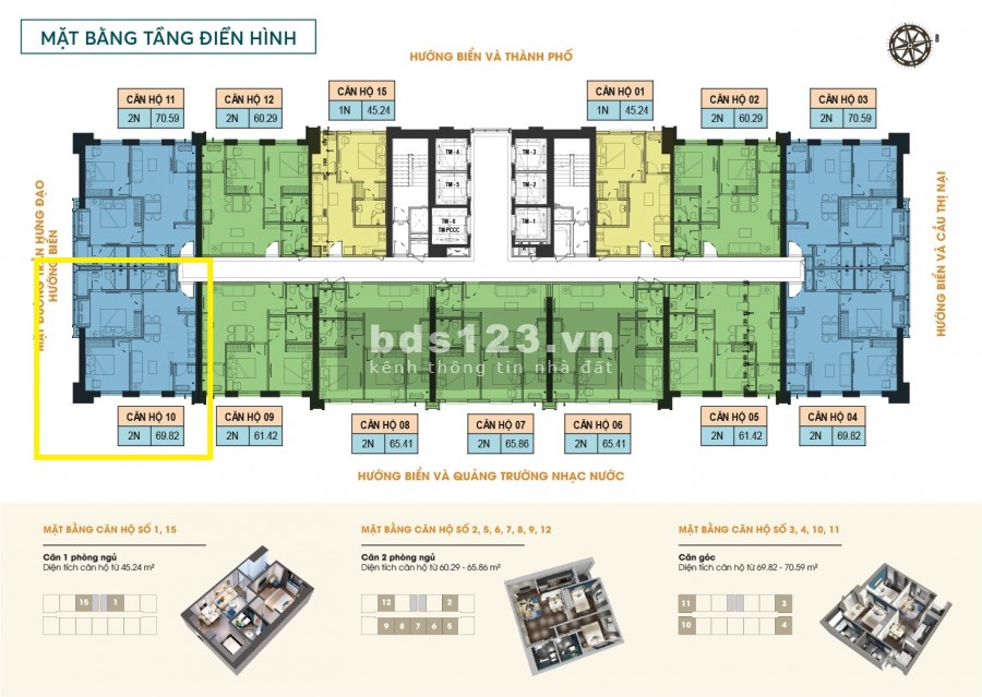 Suất ngoại giao căn só 10 Altara Residences Quy Nhơn, dt 70m2, nội thất, tầng 20, giá thương lượng