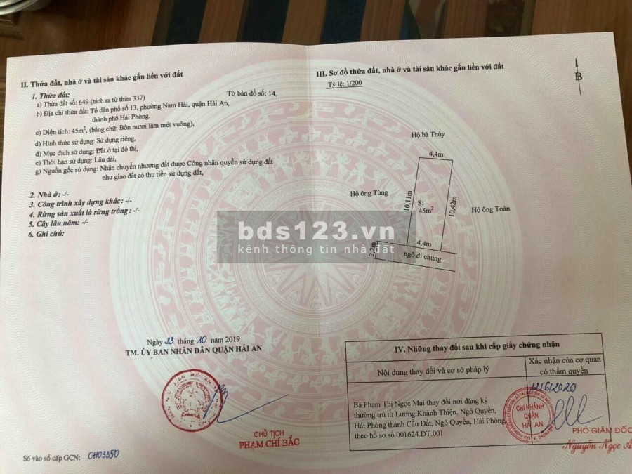 Bán đất chính chủ khu dân cư hiện hữu, giá 870 triệu, sổ sẵn, diện tích vuông vức