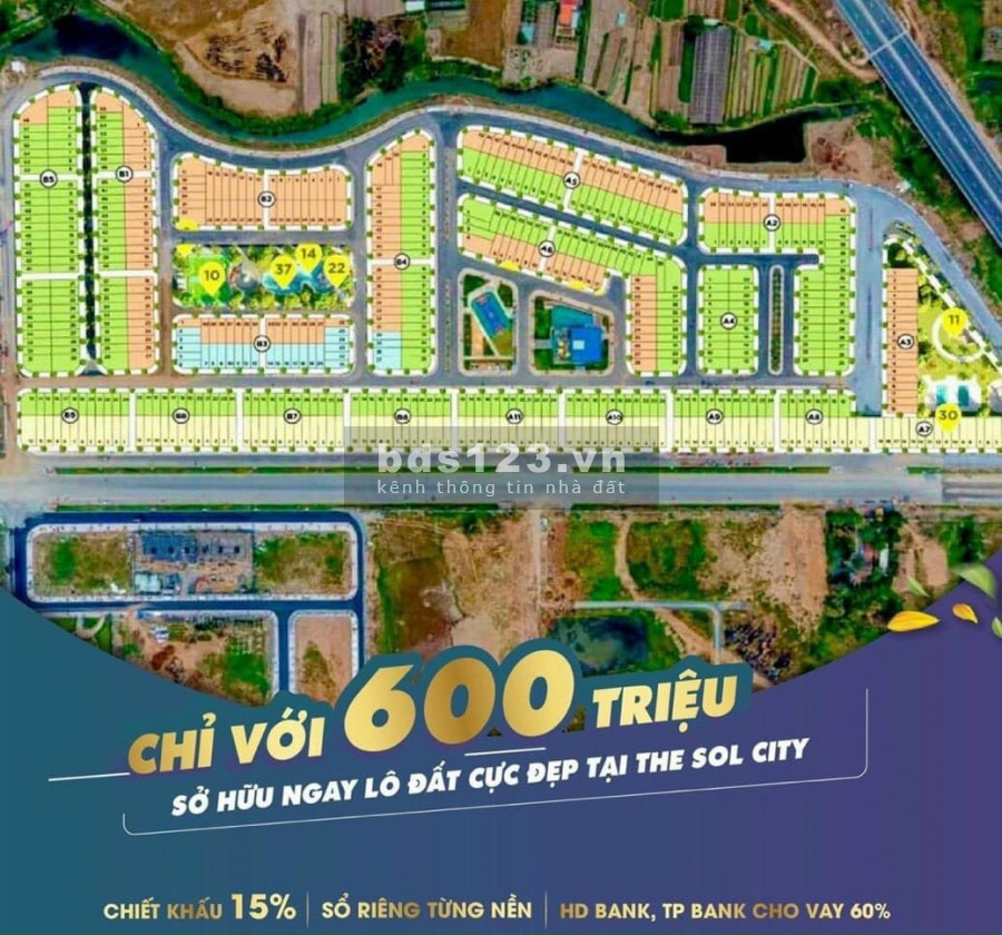 Bán đất nền Dự án The Sol city, diện tích từ 80-100m2, sổ hồng riêng, gần An Phú Tây, Bình Chánh