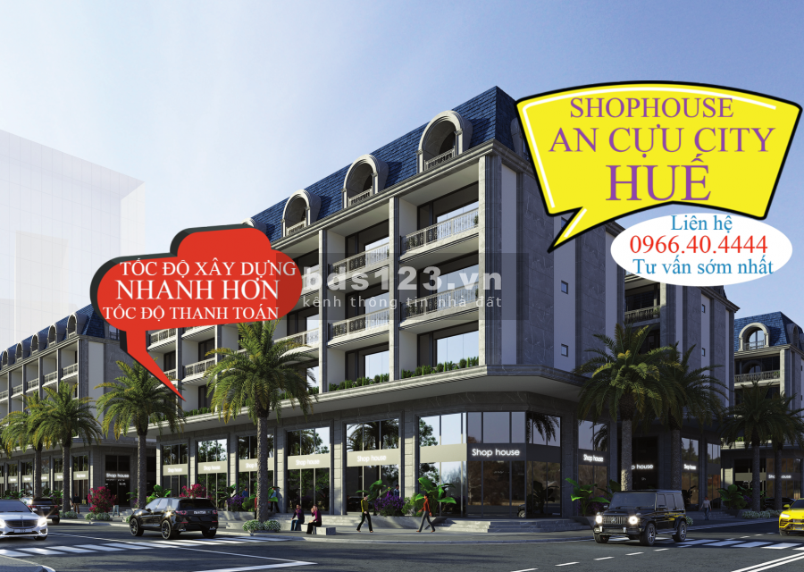 Lần đầu tiên mở bán tại Huế - shophouse 5 tầng chuẩn 5* với kiến trúc châu Âu lh 0966 40 44 44