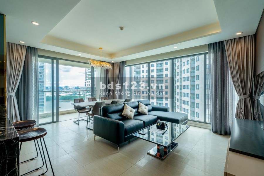 Cần bán căn hộ 3 pn, dt 124m2, tại Diamond Island, view trực diện sông Sài Gòn, Bitexco, full nội thất cao cấp