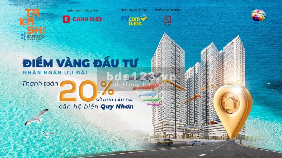 Căn hộ Takashi Ocean Suite Kỳ Co, dự án có pháp lý sở hữu lâu dài, giá 1.39 tỷ