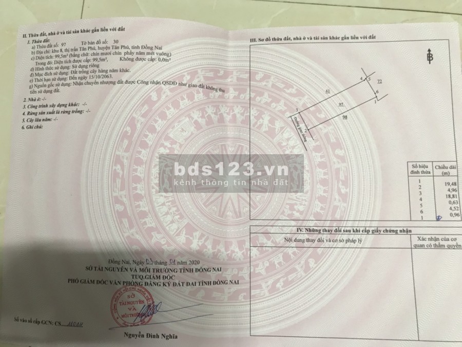 Diện tích 99,5m2 Đất Thị trấn, Trung tâm huyện, nở hậu, sổ riêng, đường ô tô, Giá 600 triệu