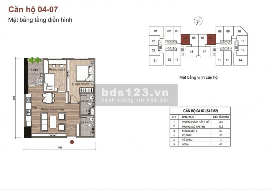 Mở bán căn hộ chung cư RIVERTOWER 68,6m2 giá chỉ từ 1ty8