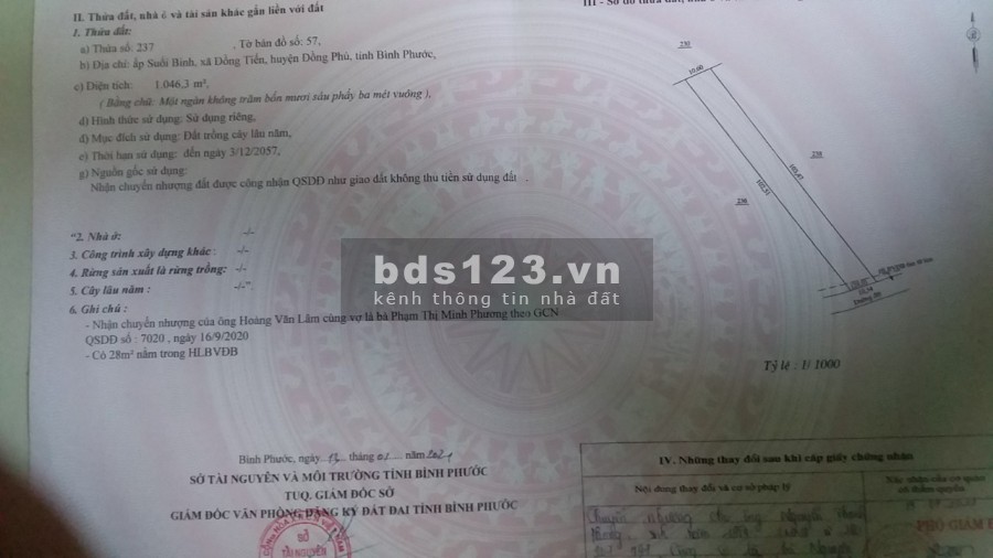 Đồng Tiến Đồng Phú diện tích sử dụng 1100m2 sổ sẳn 550 triệu nền, lhcc