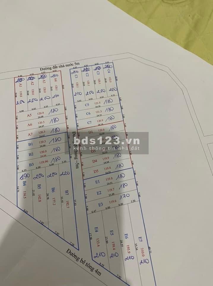 Bán đất sổ chung Long Hải đường Hải Lâm, Bầu Trứ, thuộc khu C, xã Phước Hưng giá 250tr - 350tr
