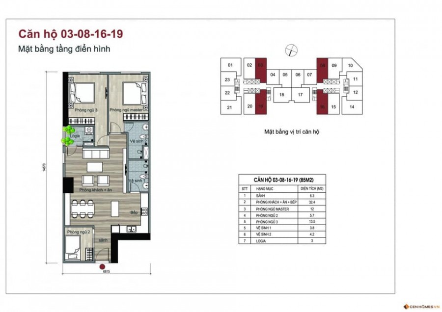 Mở bán căn góc diện tích sử dụng 85m2, 3 ngủ, 2 wc chung cư Eurowindow river park