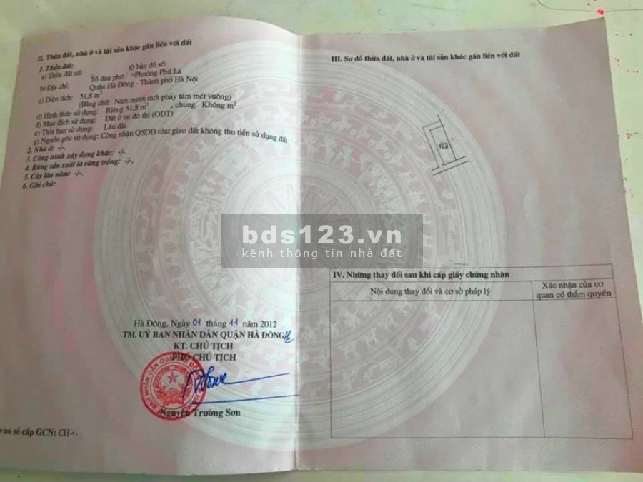 Chủ bán gấp đất làng Văn Phú Hà Đông, giá 2.6 tỷ, có 52m2 diện tích đất