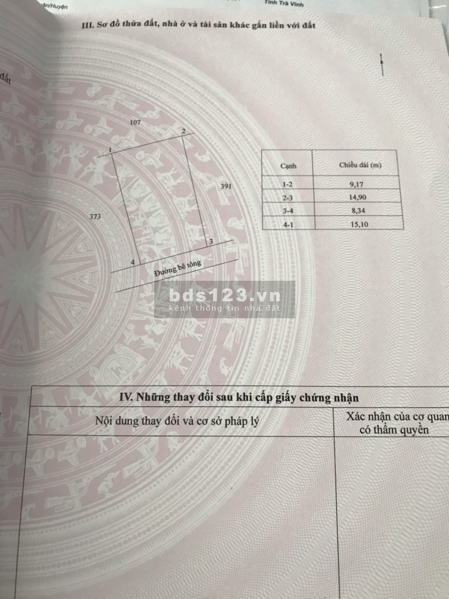 Đất Thành Phố Trà Vinh, đường 30/4, pháp lí chính chủ giá thoả thuận nhanh