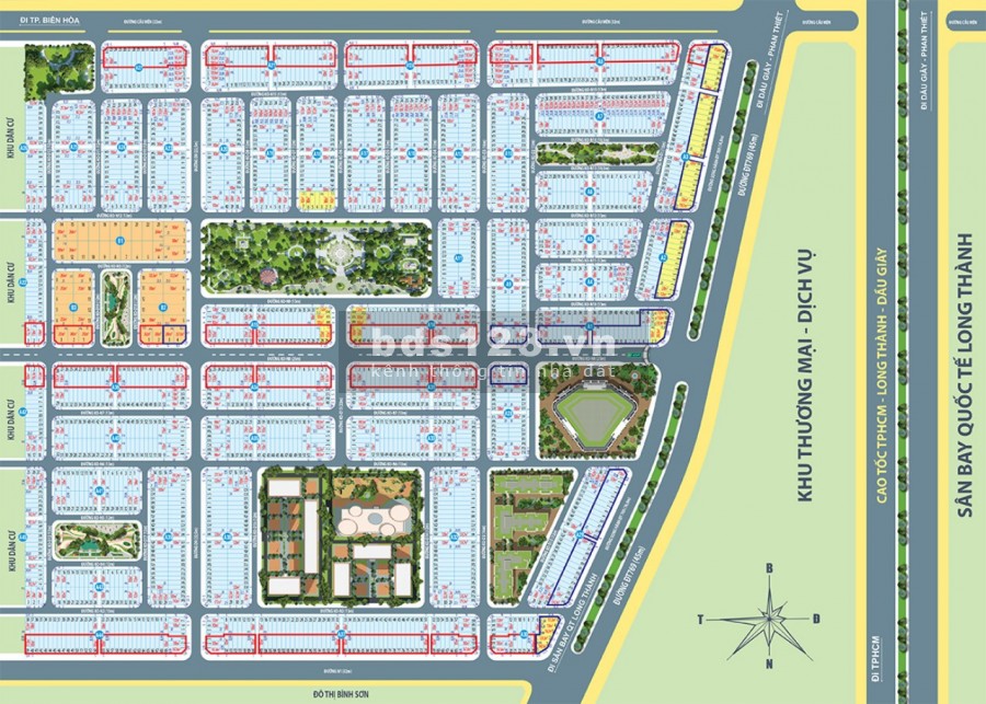 Bán nhà phố và đất nền liền kề khu tái định cư gần sân bay Long Thành giá 23tr/m2