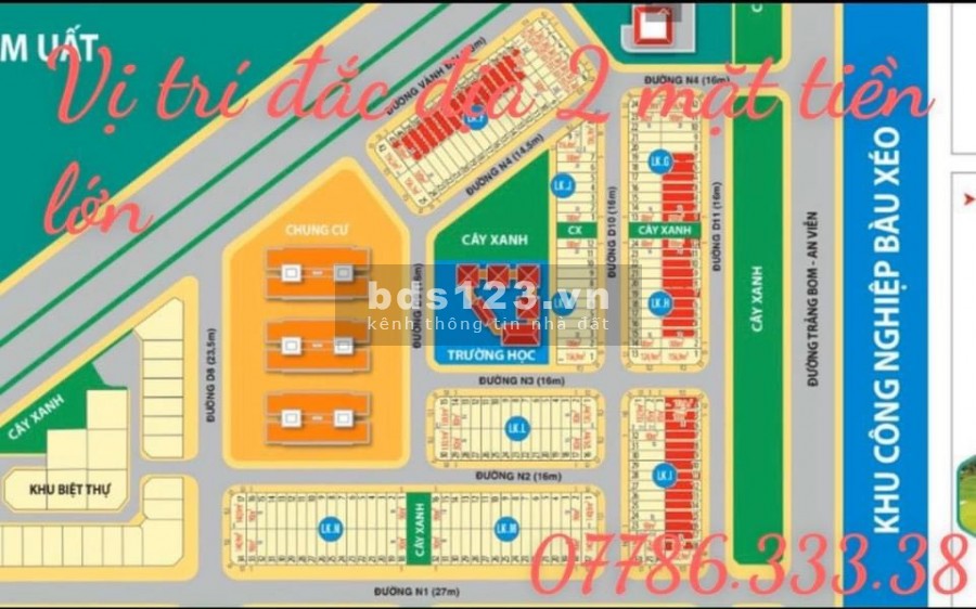 Bán nhà liền kề khu đô thị Bàu Xéo, dân cư hiện hữu, giá bán 1.2 tỷ, lhcc
