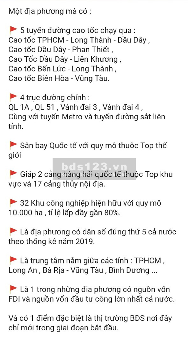SHR thổ cư liền kề TĐC Lộc An, sân bay Long Thành giá 17,5tr DT 120m2