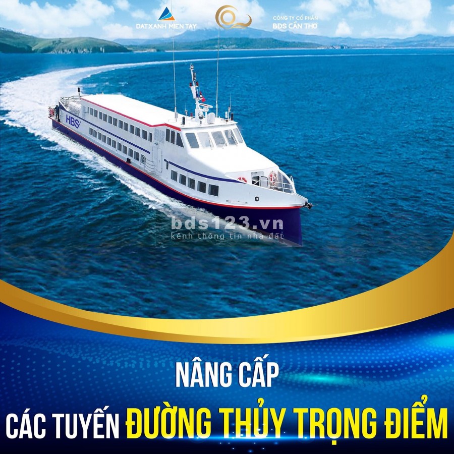 Bán nền biệt thự 290 mét vuông mặt tiền view 100% sông Hậu, sổ đỏ chính chủ