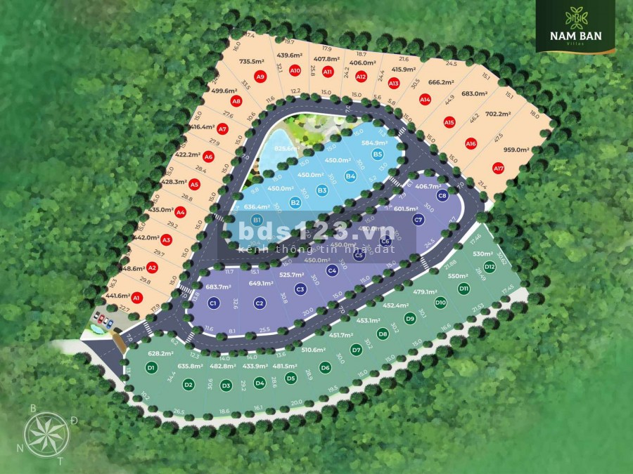 Đất nghỉ dưỡng tại NamBan villas, chỉ từ 4 triệu/m2, đã có sổ riêng từng nền