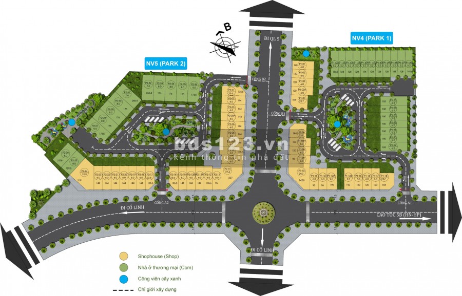 Bán shophouse Eastern Park, shophouse Garden City Thạch Bàn, Long Biên diện tích từ 128 - 144m2