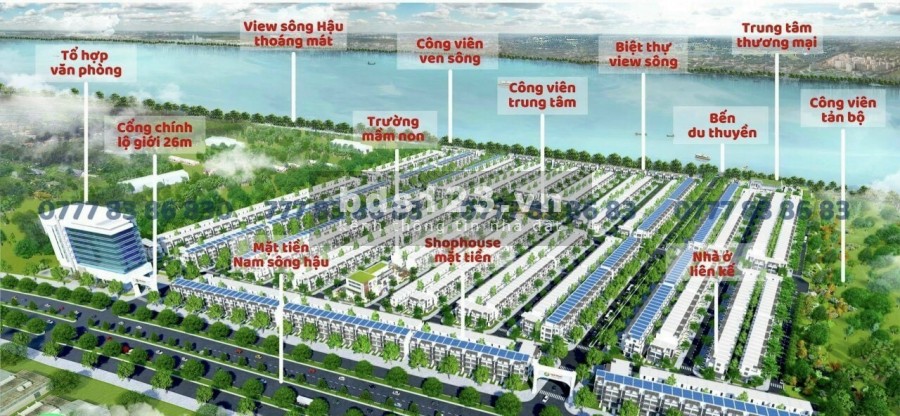 Bán đất nền dự án Mái Dầm Hậu Giang khu đô thi Ven Sông, sổ hồng có sẵn