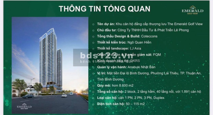 20 căn duy nhất được hưởng chính sách đột phá chỉ thanh toán 100 triệu - The Emerald Golf View