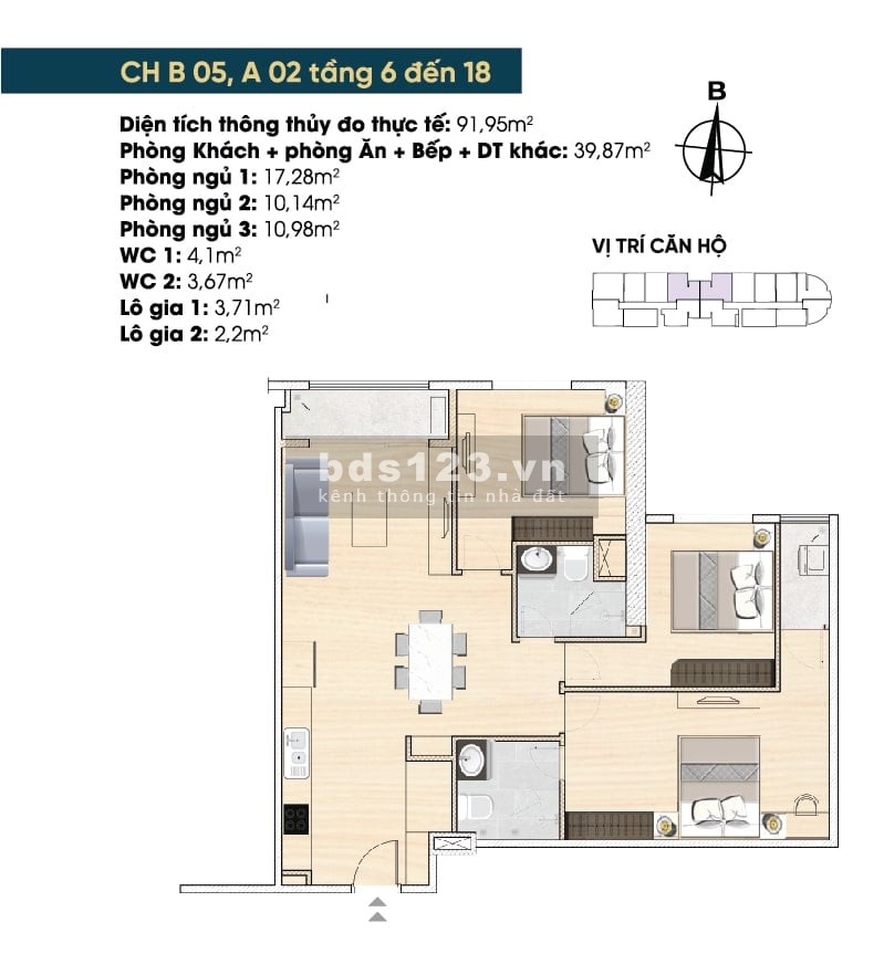 Bán căn hộ B05 tầng cao hướng sông Hồng thoáng mát view thơ mộng cực đẹp tại dự án Tây Hồ Riverview.