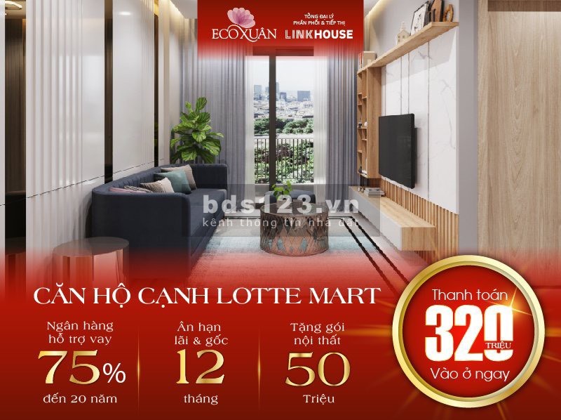 Sở Hữu Căn Hộ Thanh Toán 320 Triệu Vào Ở Ngay, Tặng Gói Nội Thất 50 Triệu