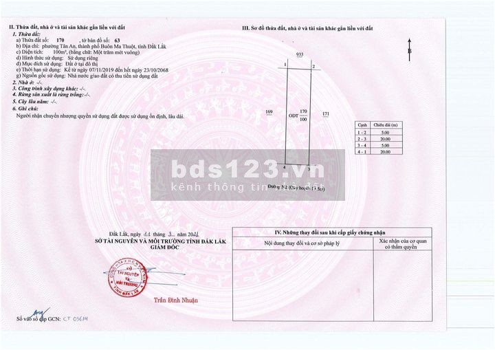 Đất Nền Sổ Đỏ Khu Đô Thị Ân Phú, Buôn Ma Thuột, Đăk Lăk, pháp lí minh bạch