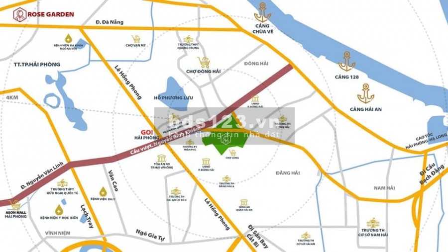 Bán lô đất xây biệt thự 2 mặt tiền giá rẻ nhất tại Vườn Hồng Đằng Hải Hải An Hải Phòng LH 0899.262.988