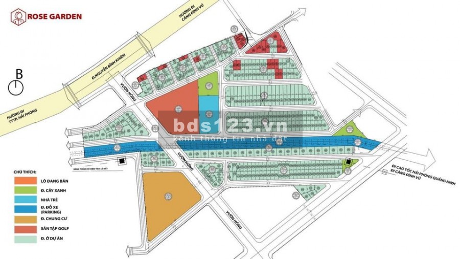 Bán lô đất xây biệt thự 2 mặt tiền giá rẻ nhất tại Vườn Hồng Đằng Hải Hải An Hải Phòng LH 0899.262.988