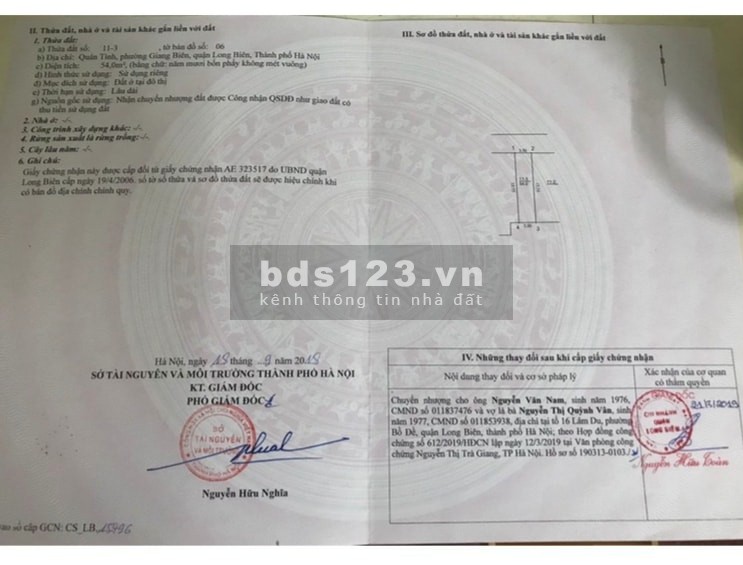 Bán mảnh đất phố Giang Biên, ngõ ô tô tránh 54m2, đất vuông vắn, mt 3,5m. Giá 2.8tỷ
