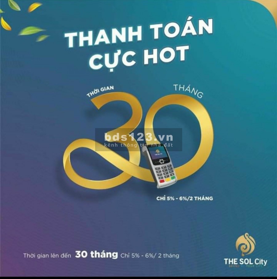Mở bán nền,nhà phố dự án The Sol City-Long An, ngân hàng hỗ trợ 65%