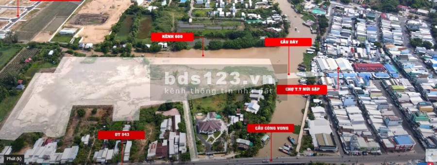Đất nền trung tâm Núi Sập giá đầu tư, giá bán 877 triệu, pháp lý 1/500, sổ hồng lâu dài.