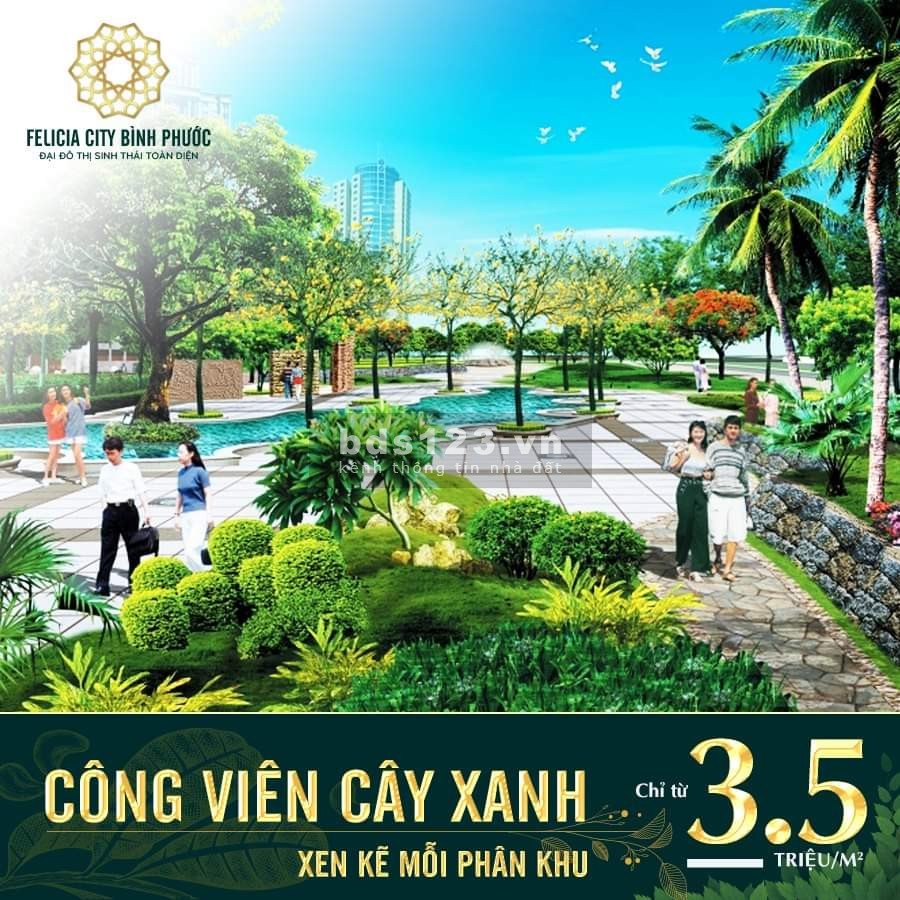 Đất nền Đại đô thị Felicia City Bình Phước chỉ từ 3,5tr/ m2, sổ riêng xây dựng tự do