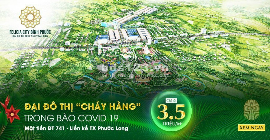 Đất nền Đại đô thị Felicia City Bình Phước chỉ từ 3,5tr/ m2, sổ riêng xây dựng tự do