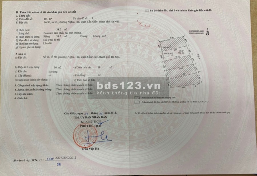 Chủ nhà cần bán nhà tại tổ 50, Nghĩa Tân, Cầu Giấy, dt 39m2, giá bán 3tỷ750tr