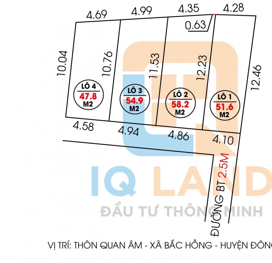 Chỉ với hơn 700 triệu có ngay đất diện tích 58m2 tại Bắc Hồng, Đông Anh