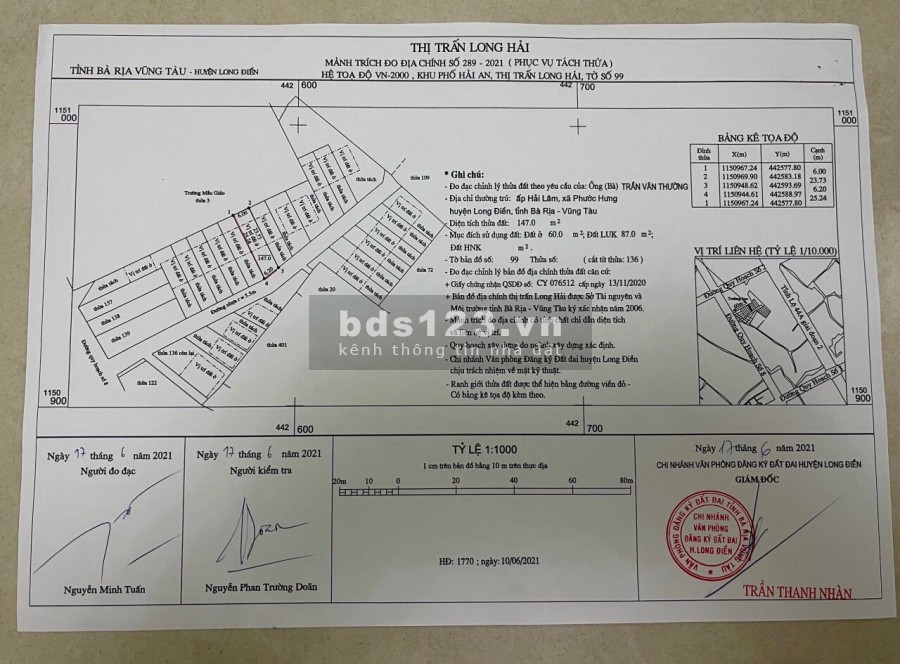 Mới ra lò 22 lô đất long hải sổ riêng công chứng ngay giá 12tr5-13tr/m2 mặt tiền nhựa 15m LH 0903 066 813