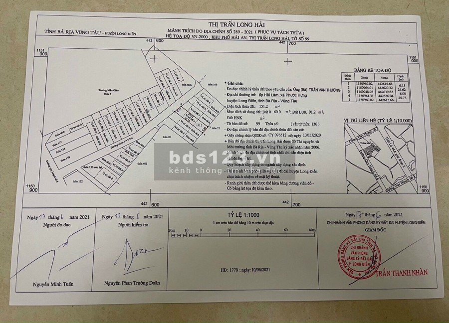 Mới ra lò 22 lô đất long hải sổ riêng công chứng ngay giá 12tr5-13tr/m2 mặt tiền nhựa 15m LH 0903 066 813