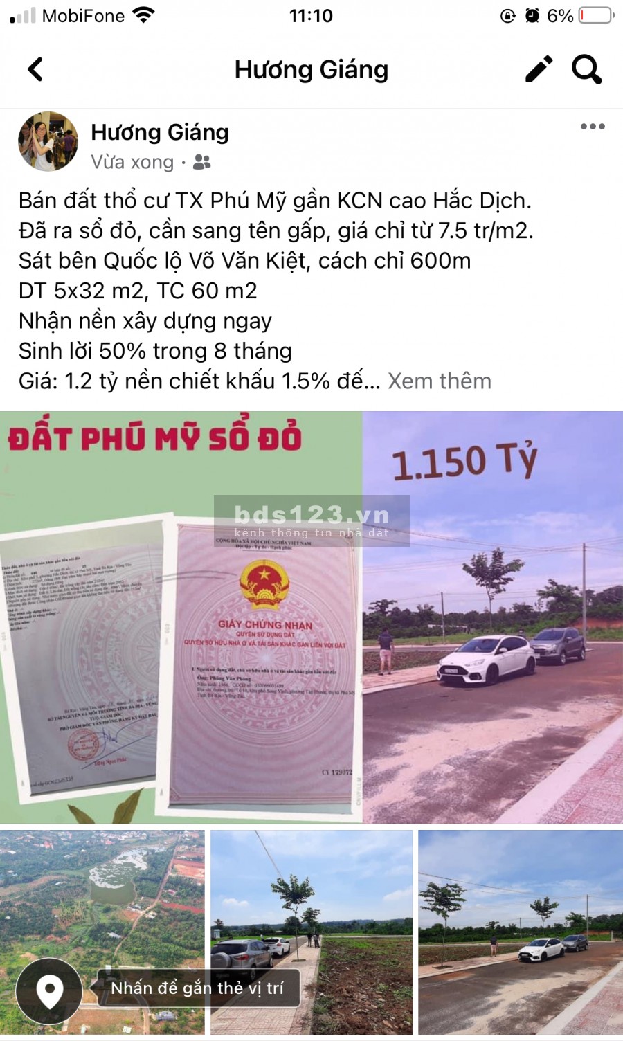 Nhượng nền ngoại giao khu Vip mặt tiền Võ Văn Kiệt, Phú Mỹ, Bà Rịa Vũng Tàu