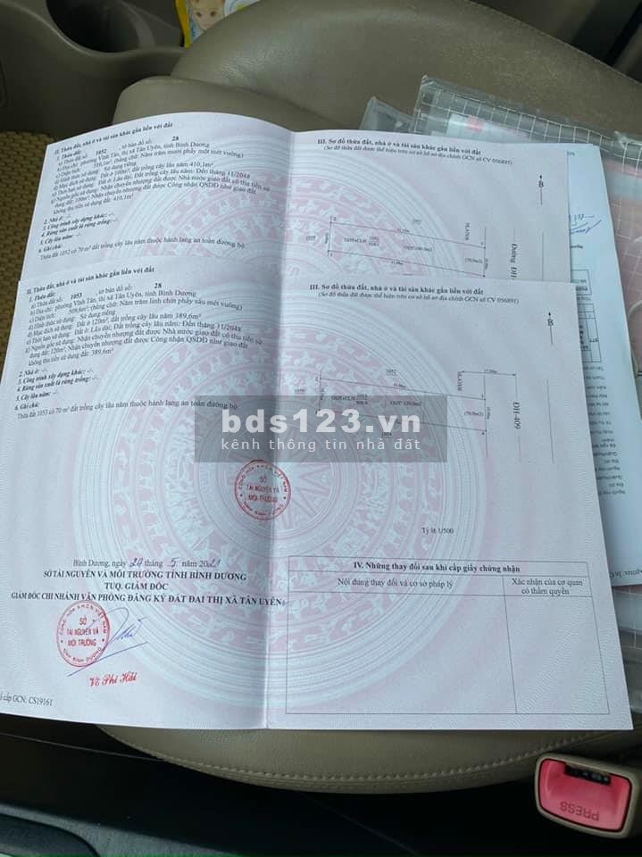 Bán đất DH409 tại Vĩnh Tân - Tân Uyên tỉnh Bình Dương (Giáp chủ) giá thoả thuận