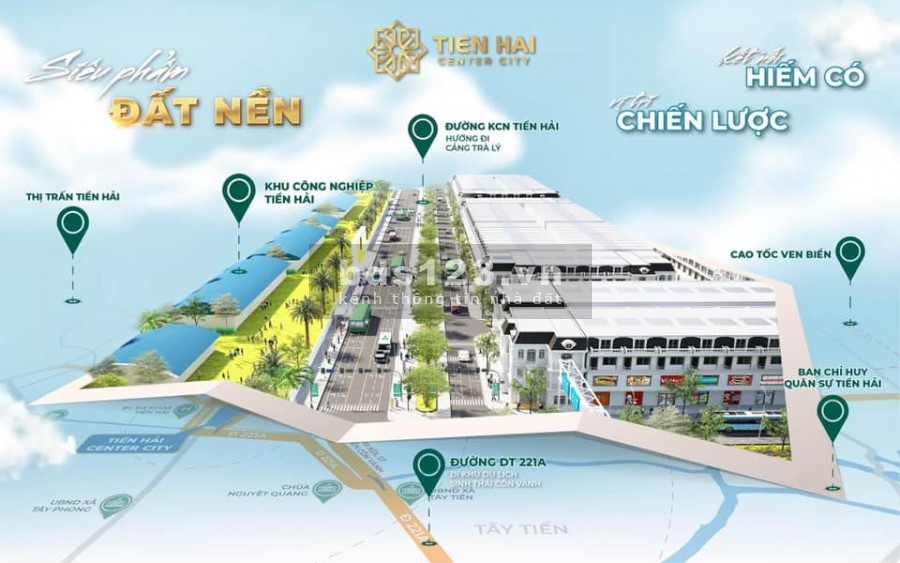 Đất nền sổ đỏ Tiền Hải Center City đầy đủ tiện ích, dt 100m2, giá thoả thuận