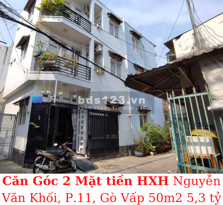 Bán nhà Mới Căn Góc! HXH Nguyễn Văn Khối, phường 11, Gò Vấp, dt 50m2 giá 5,3 tỷ TL