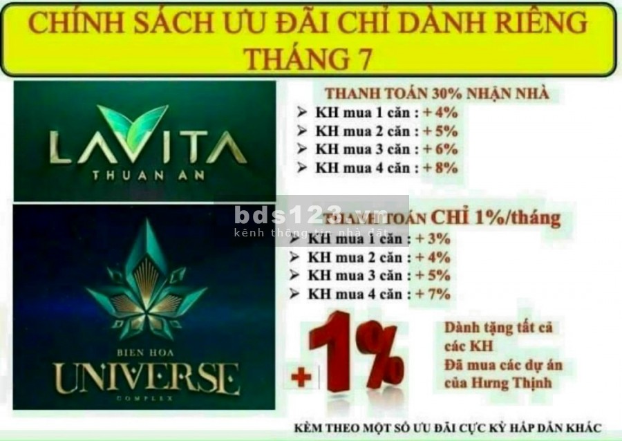 Ưu đãi sốc T7 - Lavita Thuận An - căn hộ resort trung tâm Bình Dương -TẶNG VÀNG 9999