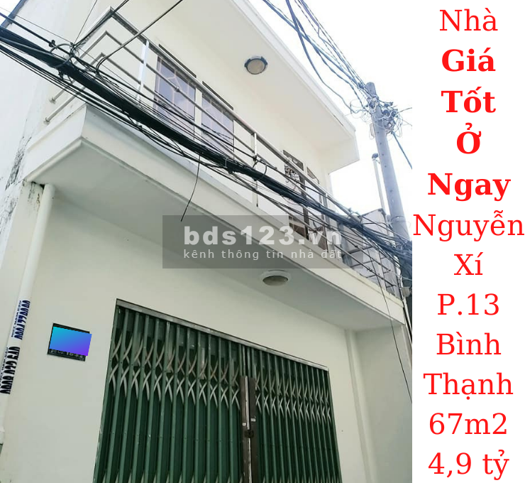 Bán Giá Tốt, Ở ngay! Nguyễn Xí, P.13, Bình Thạnh diện tích 67m2 giá 4,9 tỷ TL