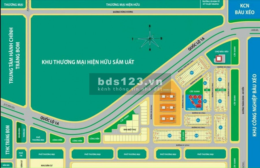 Khu đô thị Bàu xéo Nơi đầu tư sinh lời, giá bán 1,35 tỷ bao sổ, lh 0978196069