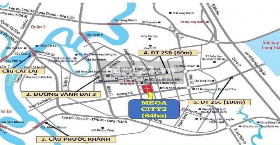 Bán đất nền khu Mega City 2 mặt tiền 25C kết nối sân bay, trung tâm hành chính Nhơn Trạch